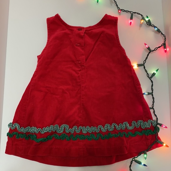 Vintage Toddler Corduroy Christmas Tree Dress - Picture 2 of 7